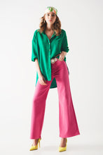 Load image into Gallery viewer, Cotton Blend Wide Leg Jeans in Pink