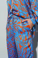 Load image into Gallery viewer, Satin Pants With Elastic Waist in Blue