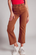 Load image into Gallery viewer, Wide Leg Jeans in Camel Brown