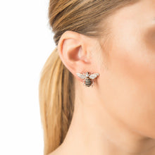 Load image into Gallery viewer, Honey Bee Stud Earrings Rosegold