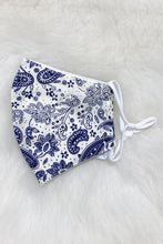 Load image into Gallery viewer, Paisley Fabric Mask in White