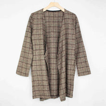 Load image into Gallery viewer, Oversized Open Front Checkered Jacket
