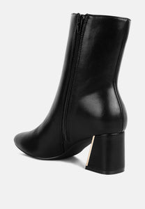 Kaira Metallic Accent Heel High Ankle Boots