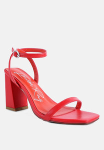 Mooncut Ankle Strap Block Heel Sandals