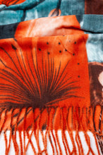 Load image into Gallery viewer, Orange Flower Print Scarf