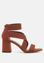 Load image into Gallery viewer, Benicia Elastic Strappy Block Heel Sandals