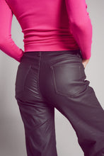 Load image into Gallery viewer, Faux Leather Wide Leg Trouser in Grey