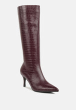 Load image into Gallery viewer, Uptown Pointed Mid Heel Calf Boots