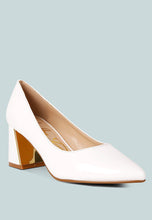 Load image into Gallery viewer, Zaila Metallic Accent Block Heel Pumps