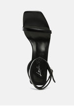 Load image into Gallery viewer, Mooncut Ankle Strap Block Heel Sandals