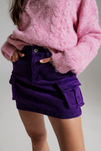 Load image into Gallery viewer, Cargo Mini Skirt in Purple