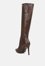 Load image into Gallery viewer, Indulgent High Heel Croc Calf Boots