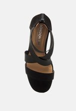 Load image into Gallery viewer, Benicia Elastic Strappy Block Heel Sandals