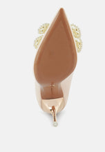 Load image into Gallery viewer, Encon Pearl Embellished Micro Suede Pumps