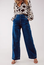 Load image into Gallery viewer, Button Front Jean in Mid Blue