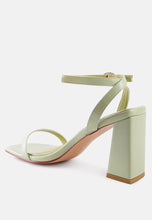 Load image into Gallery viewer, Mooncut Ankle Strap Block Heel Sandals