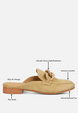 Load image into Gallery viewer, Krizia Chunky Chain Suede Slip on Mules