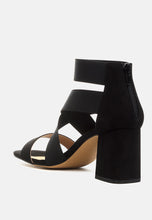 Load image into Gallery viewer, Benicia Elastic Strappy Block Heel Sandals