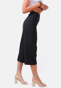 High Rise Cropped Culottes Trousers