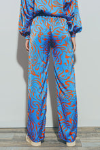 Load image into Gallery viewer, Satin Pants With Elastic Waist in Blue