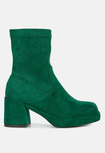 Load image into Gallery viewer, Two-Cubes Suede Platform Ankle Boots