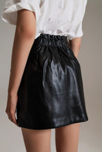 Load image into Gallery viewer, Black Faux Leather Mini Skirt