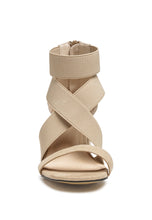 Load image into Gallery viewer, Benicia Elastic Strappy Block Heel Sandals