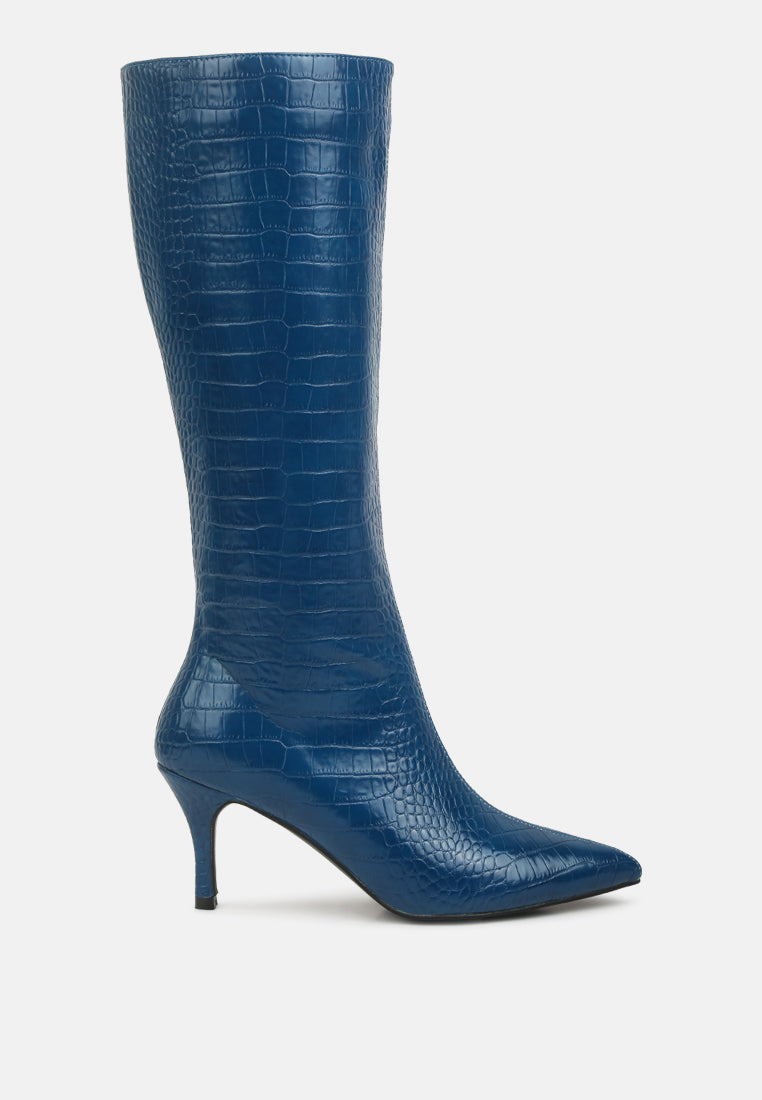 Uptown Pointed Mid Heel Calf Boots