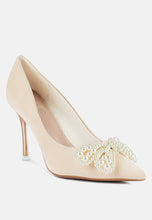 Load image into Gallery viewer, Encon Pearl Embellished Micro Suede Pumps