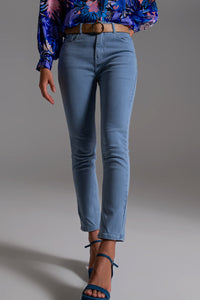 Stretch Cotton Skinny Jeans in Blue