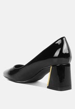 Load image into Gallery viewer, Zaila Metallic Accent Block Heel Pumps