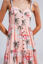 Load image into Gallery viewer, Cami Maxi Beach Dress in Natural Tropical Print