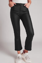 Load image into Gallery viewer, Stretch Faux Leather Flare Pants in Black