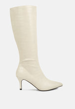 Load image into Gallery viewer, Uptown Pointed Mid Heel Calf Boots