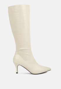 Uptown Pointed Mid Heel Calf Boots