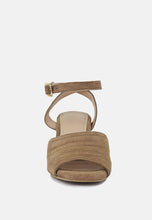 Load image into Gallery viewer, Mon-Beau Fine Suede Block Heeled Sandal