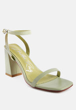 Load image into Gallery viewer, Mooncut Ankle Strap Block Heel Sandals