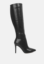 Load image into Gallery viewer, Indulgent High Heel Croc Calf Boots