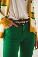 Load image into Gallery viewer, Flare Jeans With Raw Hem Edge in Bright Green