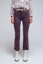 Load image into Gallery viewer, Flare Jeans With Raw Hem Edge in Dark Grey