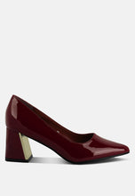 Load image into Gallery viewer, Zaila Metallic Accent Block Heel Pumps