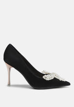 Load image into Gallery viewer, Encon Pearl Embellished Micro Suede Pumps