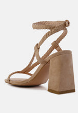 Load image into Gallery viewer, Smoosh Braided Block Heel Sandals