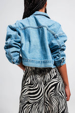 Load image into Gallery viewer, Cropped 90s Denim Jacket in Mid Wash