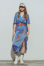 Load image into Gallery viewer, Satin Midi Dress in Blue