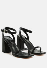 Load image into Gallery viewer, Mooncut Ankle Strap Block Heel Sandals