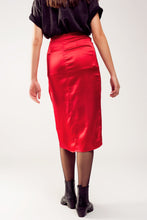 Load image into Gallery viewer, Split Front Midi Skirt in Red