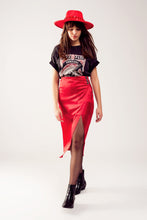 Load image into Gallery viewer, Split Front Midi Skirt in Red