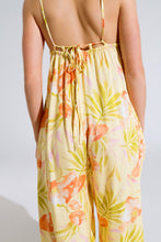 Load image into Gallery viewer, Maxi Yellow Jumpsuit in Tropical Print