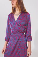 Load image into Gallery viewer, Maxi Wrap Dress in Geo Print